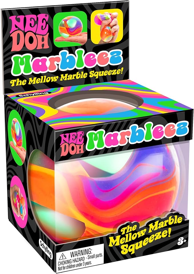 NeeDoh Marbleez – Rainbow Swirl Squishy Stress Ball & Fidget Toy | Schylling