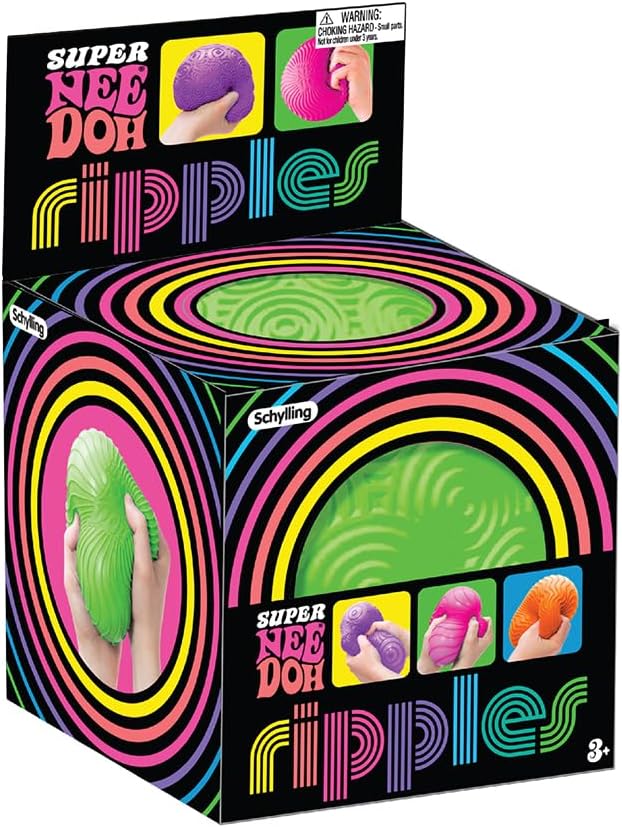 Ripples Super NeeDoh – Squishy Stress Relief Fidget Toy | Assorted Neon Colors & Textures