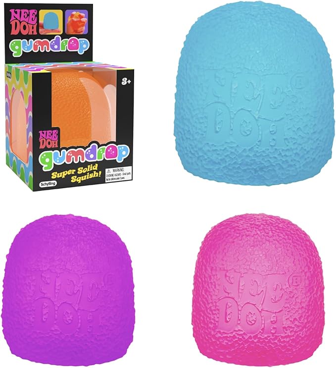 NeeDoh Gumdrop – Textured Squishy Stress & Sensory Fidget Toy | Assorted Colors