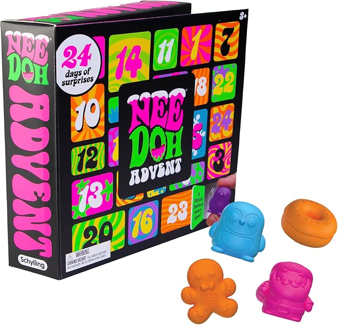 NeeDoh Squishmas Advent Calendar – 24 Mini Squishy Surprise Toys | Christmas Countdown Gift