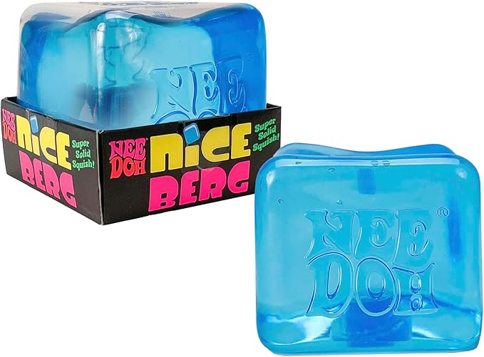 NeeDoh Nice Berg – Giant Translucent Blue Squishy Iceberg Stress & Fidget Toy | Super-Size Nice Cube