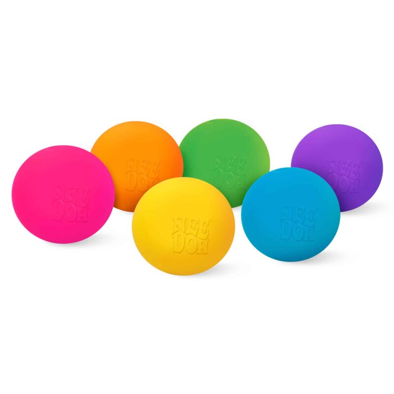 NeeDoh Rainboh – Rainbow 6-Pack Mini Squishy Fidget Toy Set with Storage Case | All 6 Colors