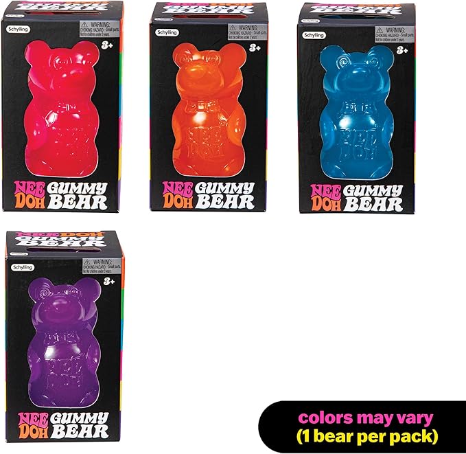 NeeDoh Gummy Bear – Giant Squishy Gummy Bear Stress & Fidget Toy | Assorted Colors