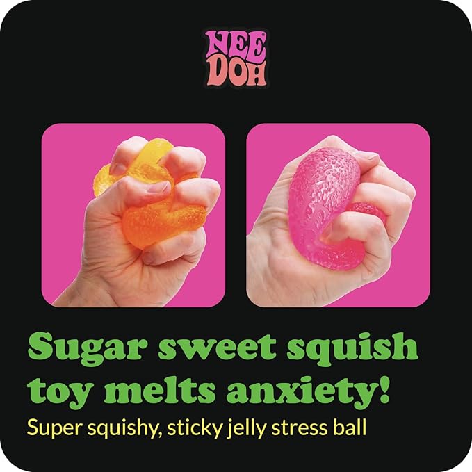 NeeDoh Nice Cube – Dual-Texture Squishy Stress & Fidget Toy | Soft Slow Squish, Firm Fast Squish
