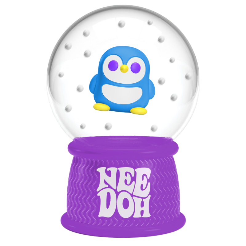 NeeDoh Squish N Flow Snow Globe – Glow-in-the-Dark Squishy Sensory Toy | Assorted Holiday Characters