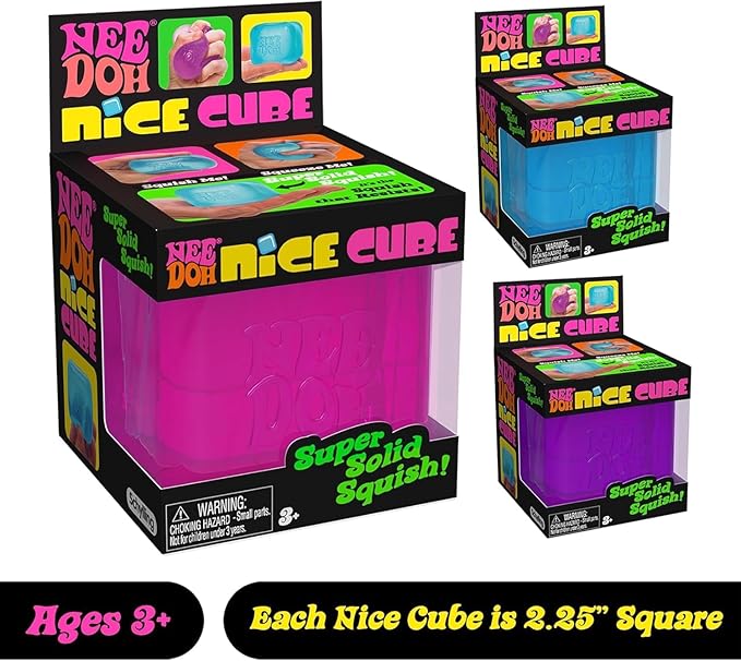 NeeDoh Nice Cube – The #1 Best-Selling Squishy Stress & Fidget Toy | Choose Your Color