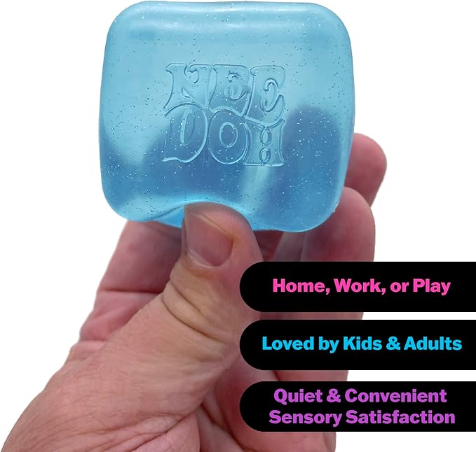 NeeDoh Nice Cube – Amazon #1 Best-Selling Dual-Squish Fidget Toy | Purple, Pink & Blue Set