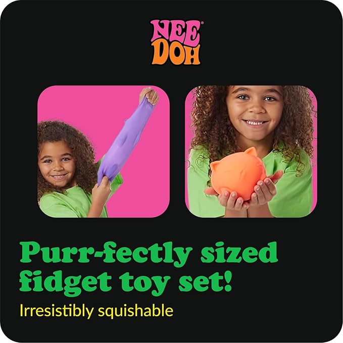 NeeDoh Super Cool Cat – Squishy Cat Stress & Fidget Toy | Assorted Colors | Ages 3+