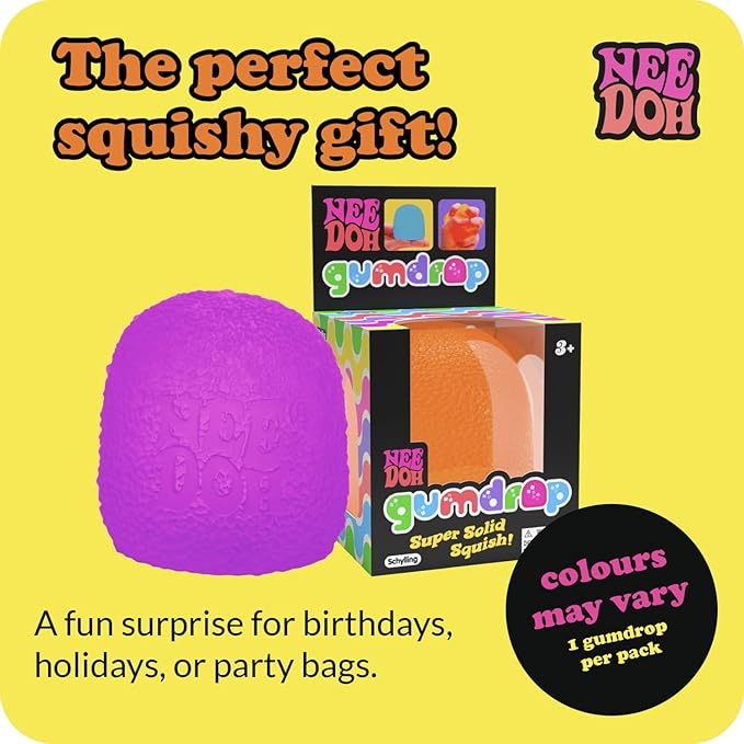 NeeDoh Gumdrop – Textured Squishy Stress & Sensory Fidget Toy | Assorted Colors